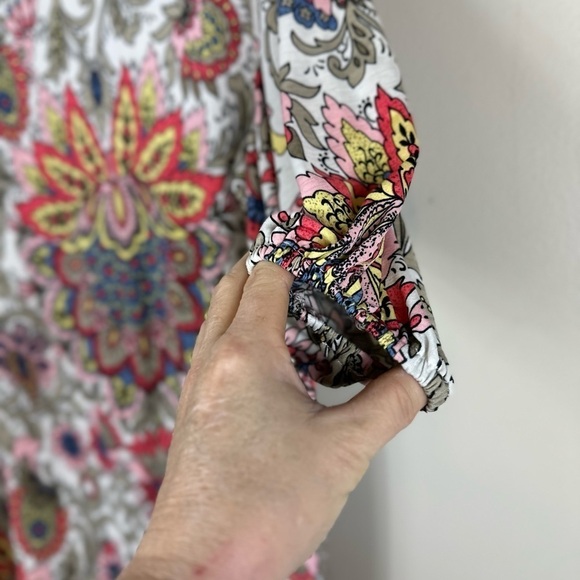 Honey me medium 21p2p length 25-1/2 balloon sleeves pre owned  vibrant colors - Picture 5 of 7